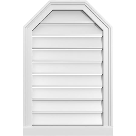 Ekena Millwork Octagonal Top Surface Mount PVC Gable Vent w/ 2"W x 2"P Brickmould Sill Frame, 20"W x 30"H GVPOT20X3003SF